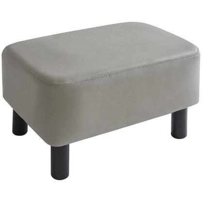 YMYNY 42CM Footstool, Rectangle Ottoman with Stable Wooden Legs, Modern PU Leather Footrest, Change Shoes Stool for Living Room