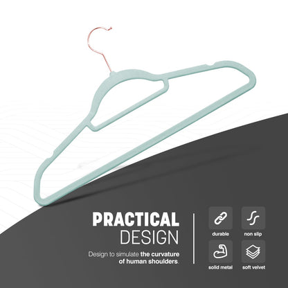 KEPLIN Velvet Hangers 20 Pack - Non-Slip Clothes Hangers with Tie Bar & 360° Hook - Durable & Sturdy, Space-Saving Wardrobe Organisers for Suits