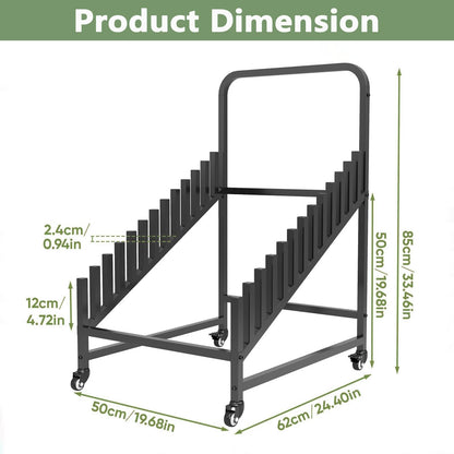Nisorpa Ceramic Tile Rack, 12 Tiers Floor Tiles Samples Display Stand with 4 Wheels, Building Material Shelf