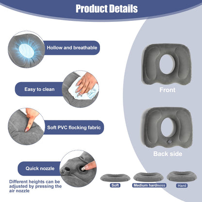 MJFENDAI Donut Cushion, Hemorrhoid Pillow for Tailbone Pain, Cushion Ring Cushions for Pressure Relief, for Office Chair, Wheelchair, Sciatica