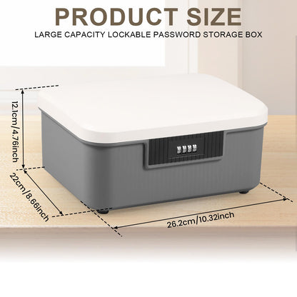 Dandelionsky Lockable Box Large Medicine Box with Combination Lock, 25×20×10cm Fridge Box with Built in Removable Tray
