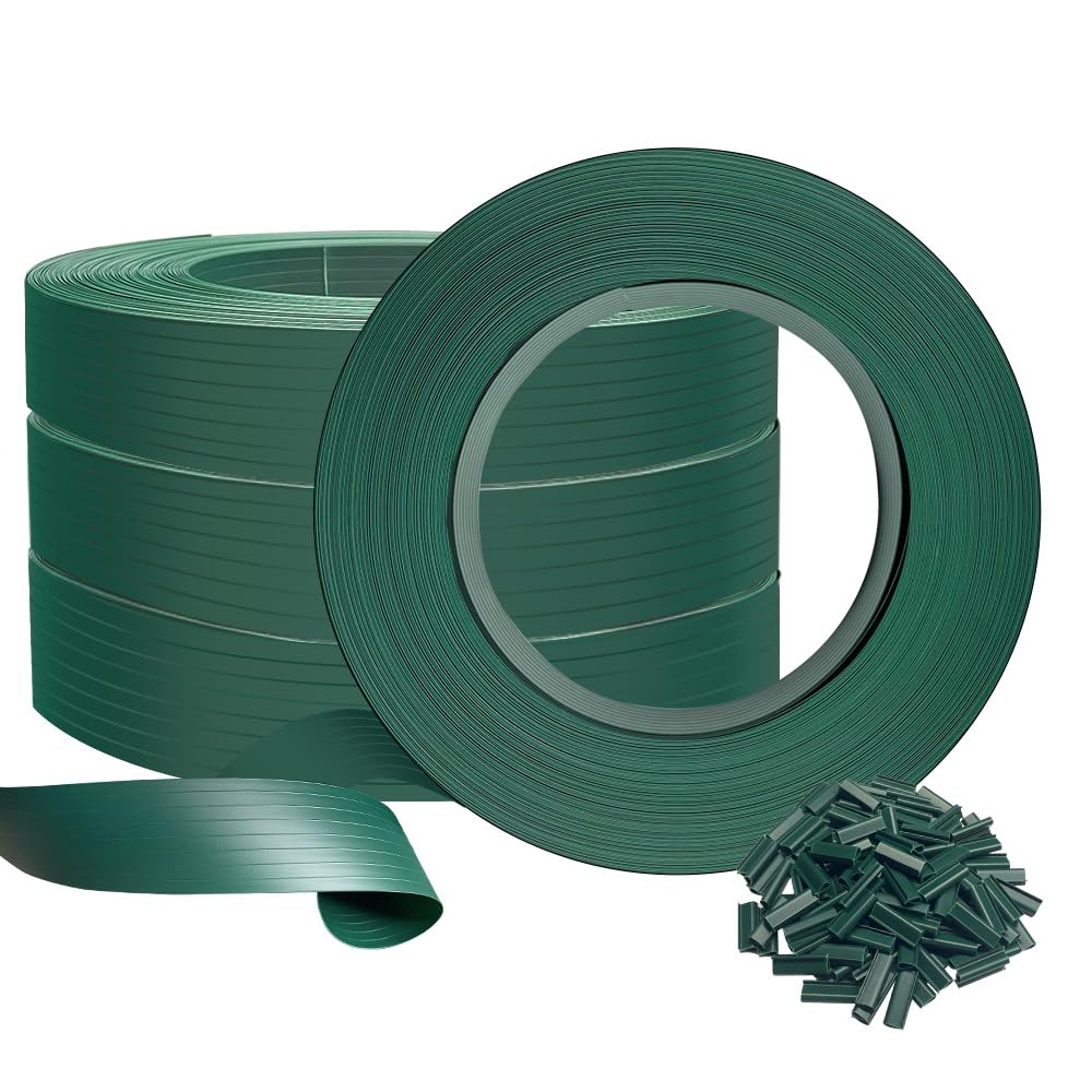 VOUNOT? PVC Privacy Strips Garden Privacy Fence Screen 300m x 4.7cm Double Rod Mats with 600 Clips for Deck, Patio, Balcony, Green