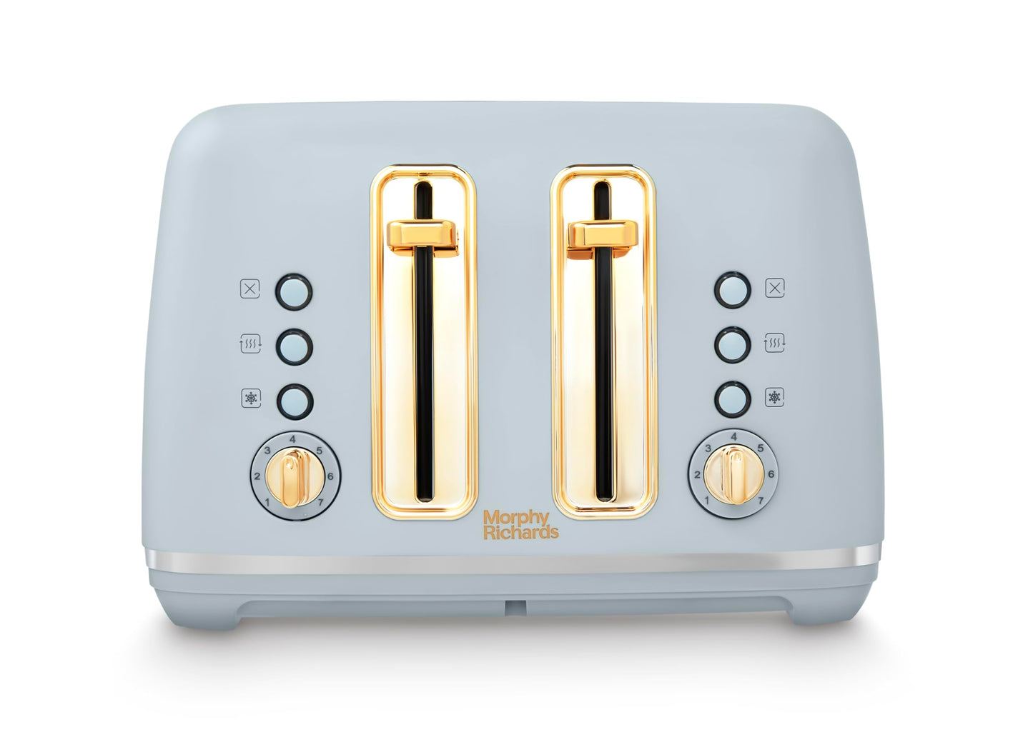 Morphy Richards Accents 4 Slice Toaster, Soft Gold Collection, Variable Browning, Removable Crumb Tray, Cord Storage, Non-slip, 2200W, Ocean Grey,