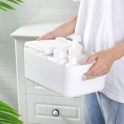 JMYDecor Storage Boxes,Rectangular Box, Set of 3 Plastic Studio Baskets Organiser For Kitchen, Home, Office Bathroom
