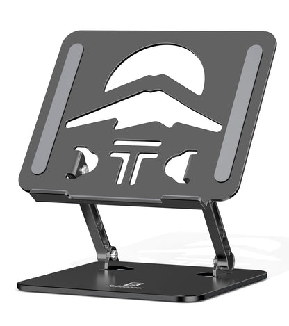 Tobeoneer Aluminum Adjustable Laptop Stand for Desk,Foldable, 10-16",Black