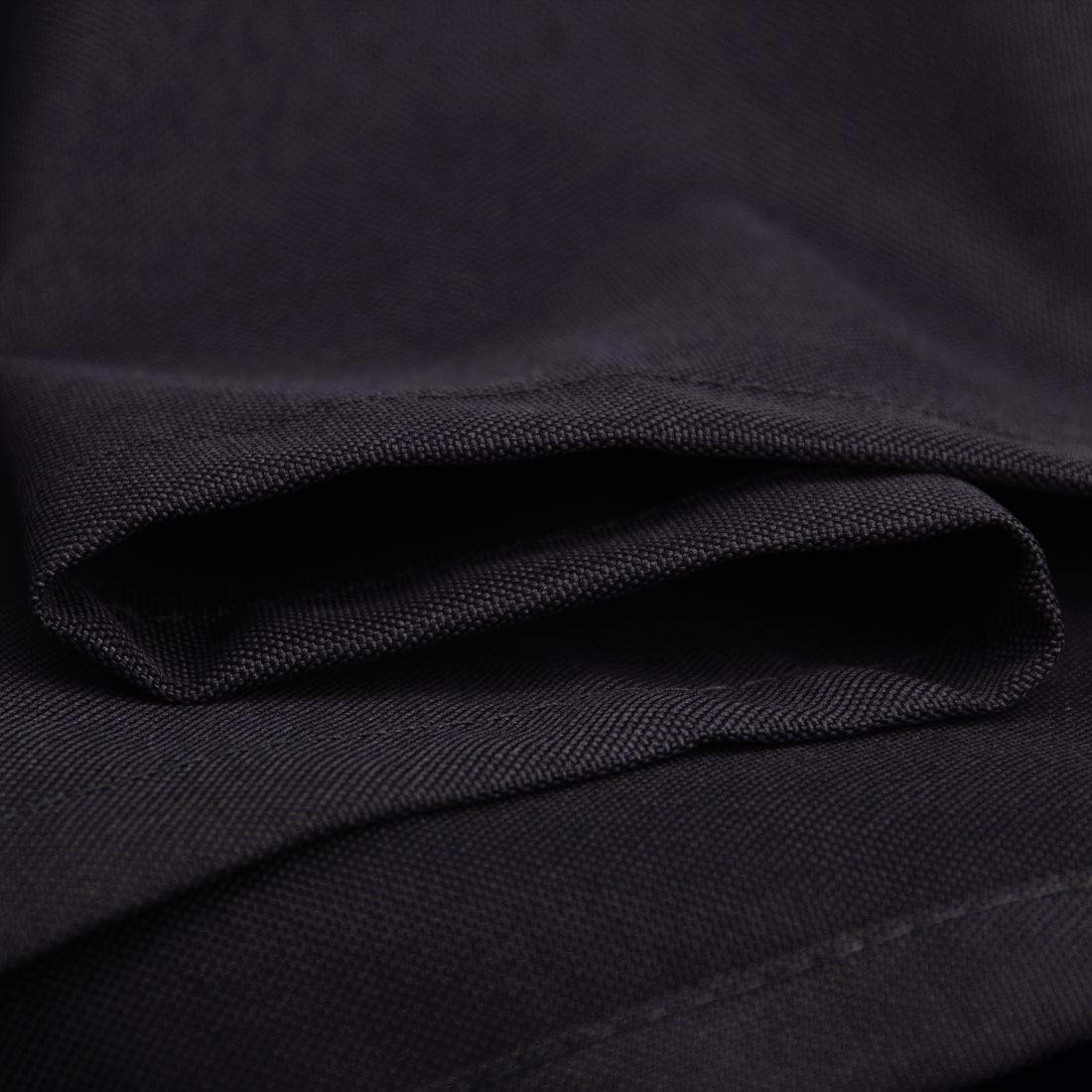 Homehold Waterproof Polyester Shower Curtain With Hooks, 180 x 180cm Black Bath Curtain