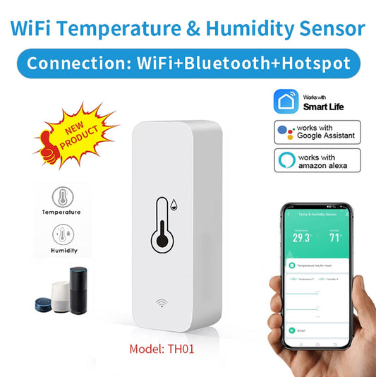 WiFi Humidity Temperature Monitor: Smart Hygrometer Thermometer for Remote Monitor and Alert, High Precision Indoor Thermometer with TUYA App, No Hub