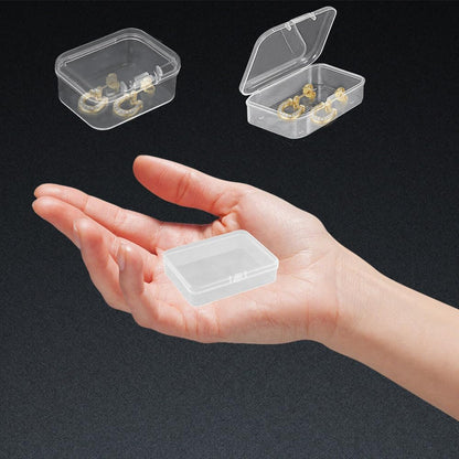 WYAN 21 Pcs Mini Container Boxes, Square Empty Mini Clear Plastic Organizer Storage Box Containers with Hinged Lids for Collecting Small Items, Beads