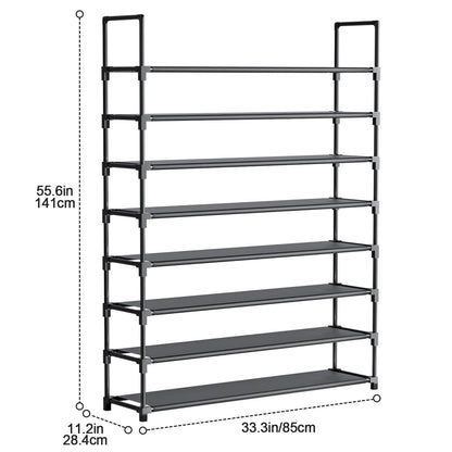 OYREL Shoe Rack 8 Tier 32-40 Pairs Shoes, Shoe Storage Large with Hooks