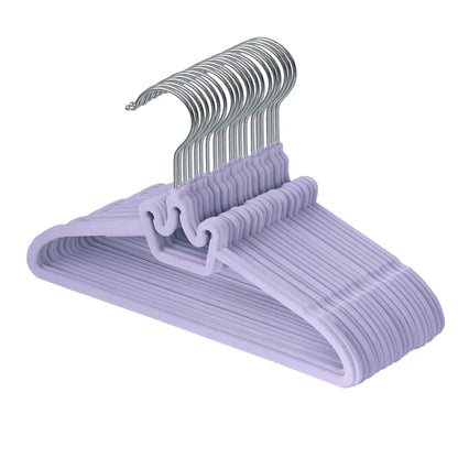 ManGotree 12.6" Kids Velvet Hangers Non-Slip Baby Hangers 20 Pack Purple