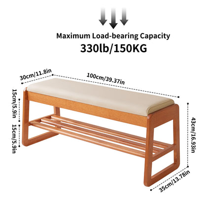 Aibiju Shoe Bench with Cushion, Storage Bench with Padded Seat, 39.37in Shoe Rack with Cushion for Entryway, Living Room, Hallway, Bedroom