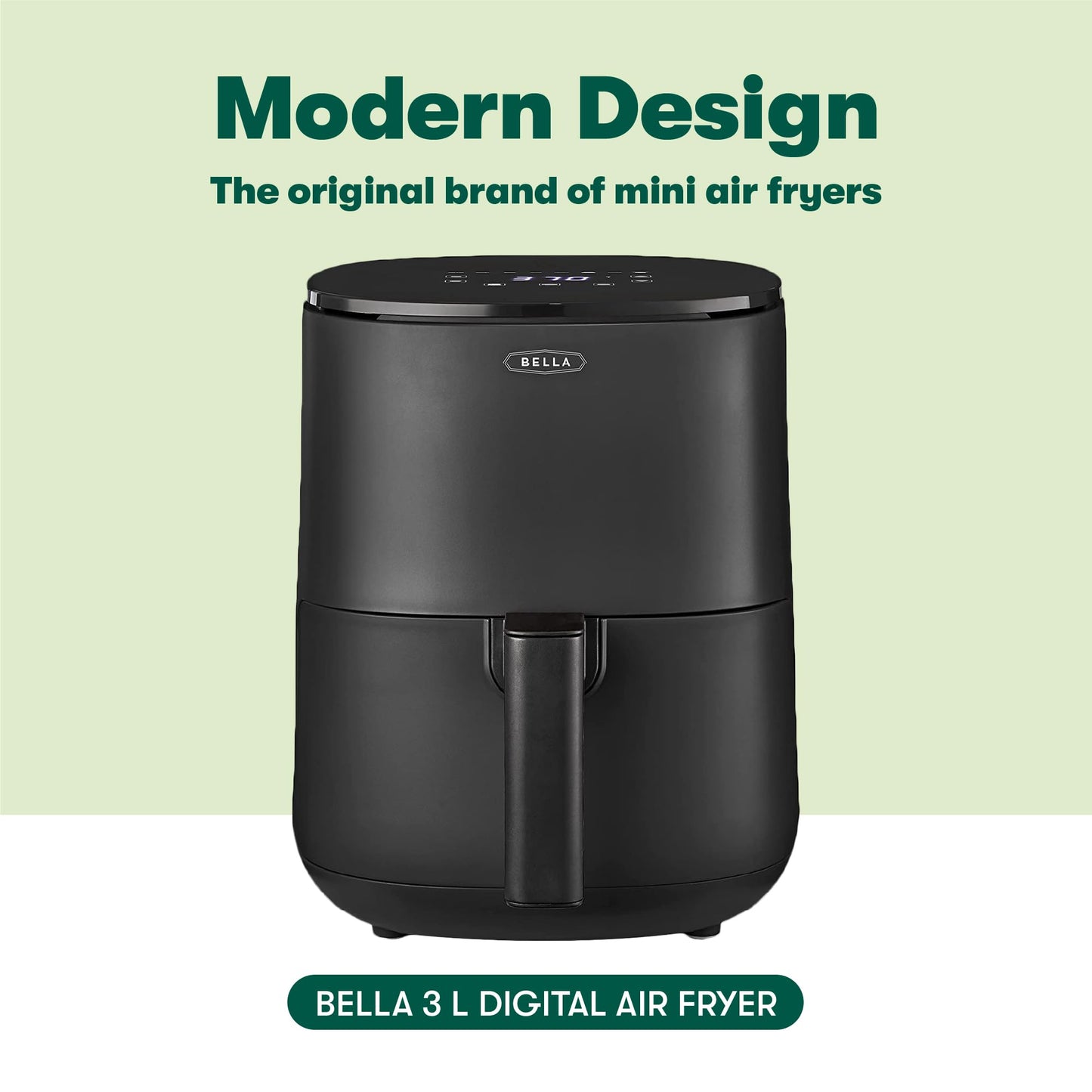 BELLA 3 L Touchscreen Air Fryer Oven and 5-in-1 Multicooker with Removable Nonstick Dishwasher Safe Crisping Tray and Basket, 1400 Watt Heating