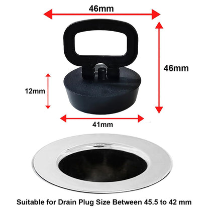 (2 Pack) Tomario Kitchen Sink Plug with Handle 1 3/4 inch Bath Plug 44mm