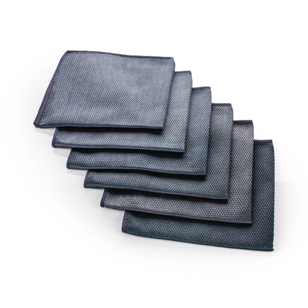 The Rag Company - Diamond Weave Glass & Window - Detailing Towels to Polish Mirrors & Chrome, Snakeskin Like Texture, Lint-Free, Streak-Free, 280gsm,