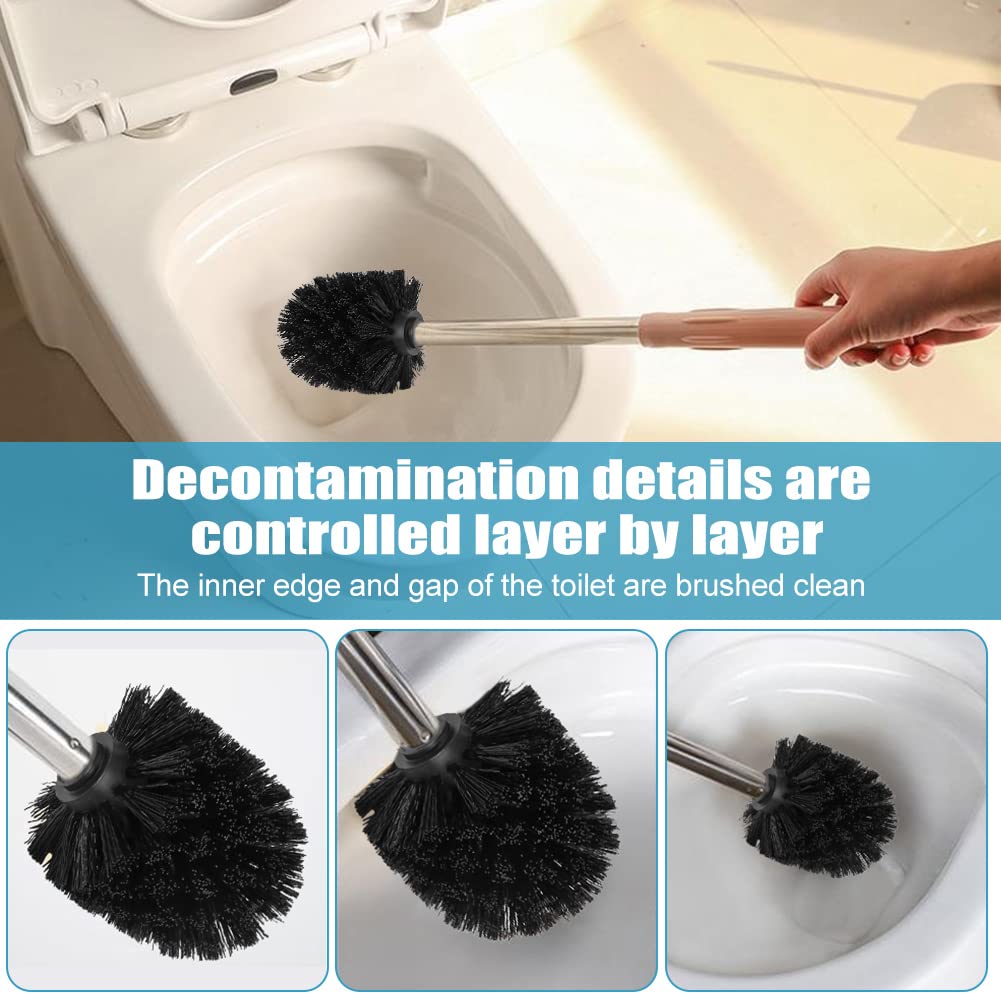 Toilet Brush, 2Pcs Toilet Bowl Brush Replacement Head Plastic Universal Toilets Bowl Brushs Heads Cleaning Brushes for Brush rods with a Diameter of