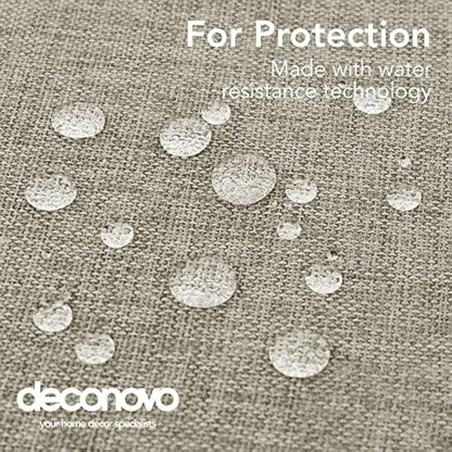 Deconovo Rectangle Tablecloth Faux Linen Water Resistant Table Cloth for Dinning 52x70in(132x178cm) Linen