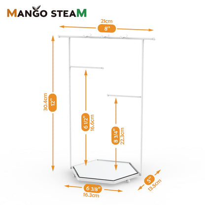 Mango Steam Tabletop Mirror Base Jewellery Tower/Display Stand for Bracelets, Necklaces, Hoop Earrings, Rings (Hexagon, White)