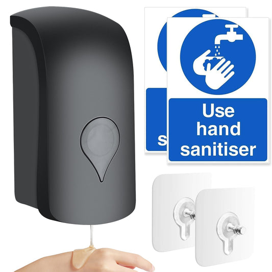 1000ML Soap Dispenser, Wall Mounted Liquid Soap Dispenser, Manual Gel Liquid Shampoo Detergent Container for Bathroom Kitchen Hotel School Office USE