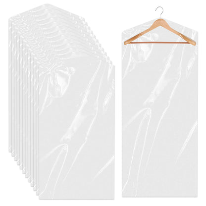 10 Pack Long Dress Covers 71 Inch Clear Garment Bags for Hanging Clothes Plastic Suit Bags Dry Cleaning Bags Hanging Dust-proof Garment Bags for Coat