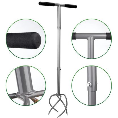Walensee Upgrade Twist Tiller Manual Hand Tiller Garden Claw Cultivator with a Removable Big Claw, Garden Claw Tool Long Handle Steel Tiller Lawn