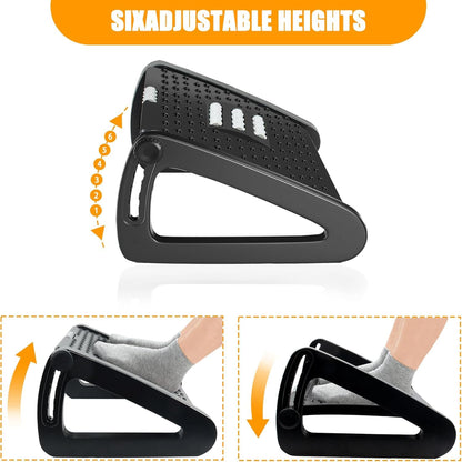 Office Foot Rest Under Desk, Adjustable Height/Angle Ergonomic Foot Stool with Large Roller Massager Function