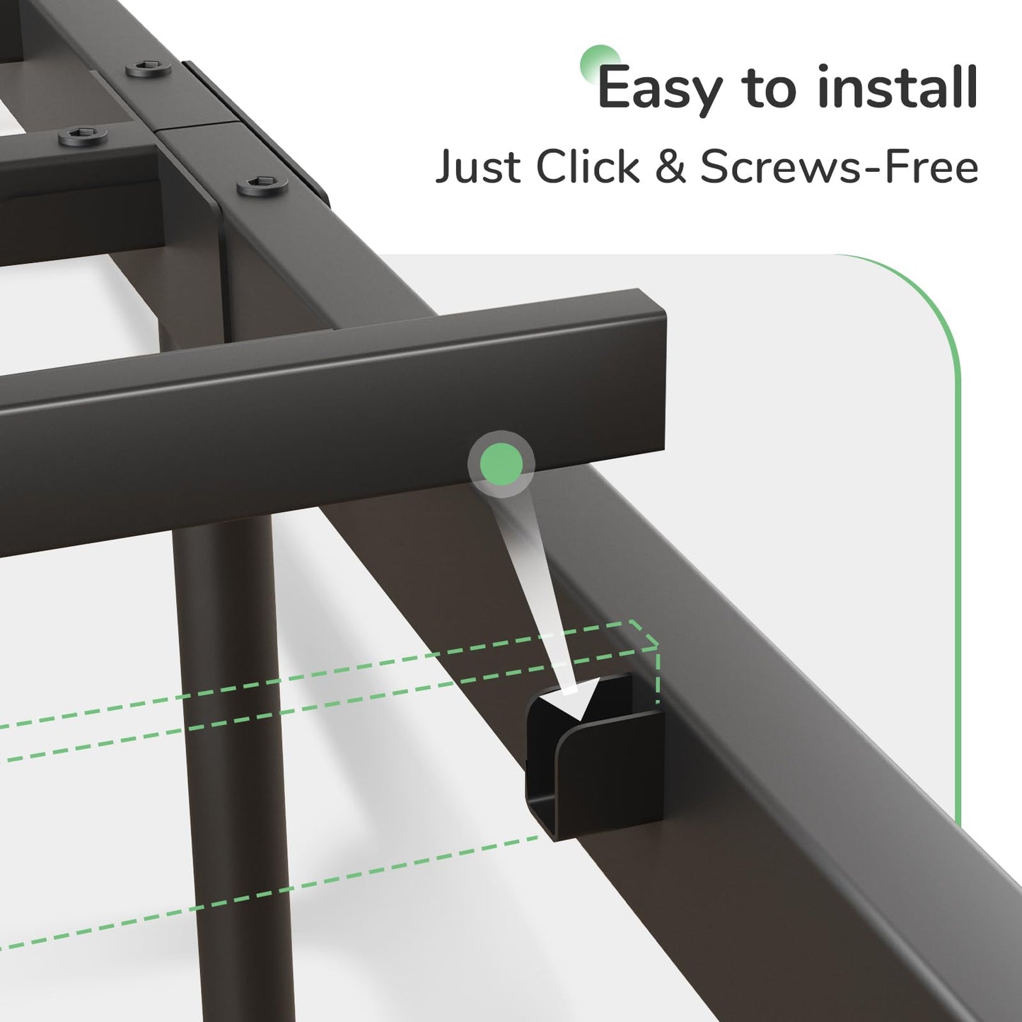 Novilla 36cm Metal Bed Frame, Platform Bed Frame with Headboard, Steel Slat Support, Mattress Foundation, Easy Assembly