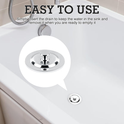 Universal Bath Plug 40-45mm Stainless Steel & Silicone Sink Plug Anti-Leak Corrosion-Resistant Drain Stopper for Bathtub, Bathroom Sink, Kitchen