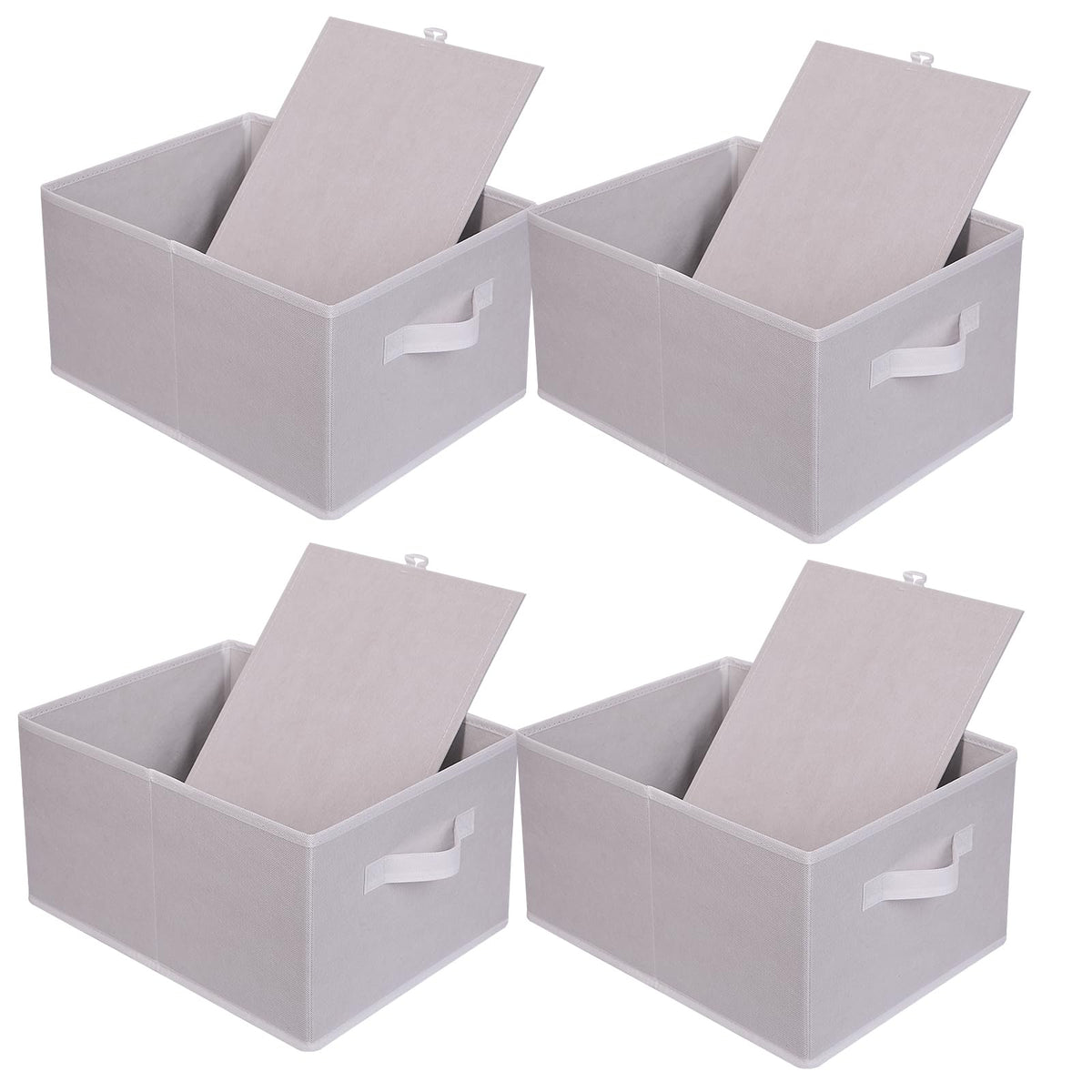 JAKAGO Foldable Wardrobe Fabric Storage Boxes 4 Pack, 39 x 29 x 20 cm