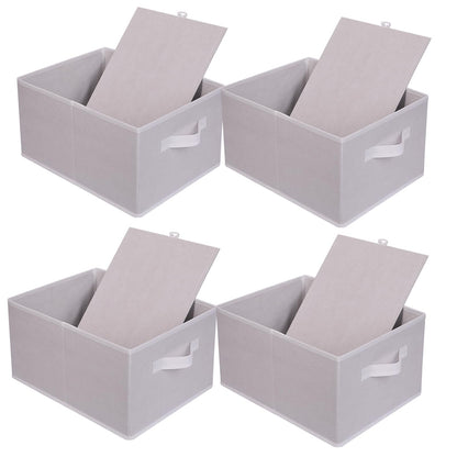 JAKAGO Foldable Wardrobe Fabric Storage Boxes 4 Pack, 39 x 29 x 20 cm