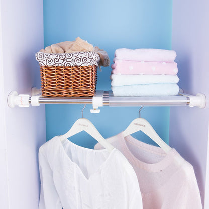 BAOYOUNI Extendable Cupboard Closet Shelf Adjustable Storage Rack Separator Wardrobe Divider Clothes Hanger Rail DIY Kitchen Bathroom Organiser