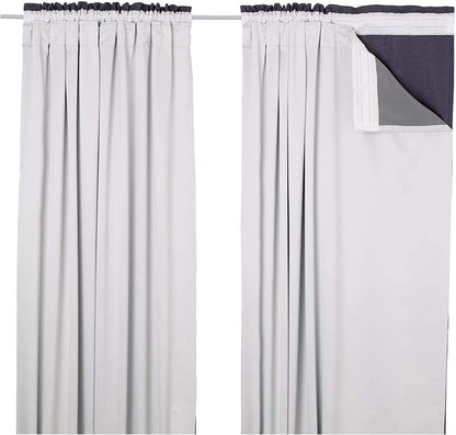 Kinfolk Textile Thermal Blackout Curtain Linings Pair 3 Pass Includes Curtain Hooks (66" x 90")