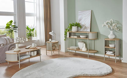 HAKU coffee table, oak, grey, metal, chipboard. Dimensions: W 100 x H 37 x D 54 cm. Style: Modern