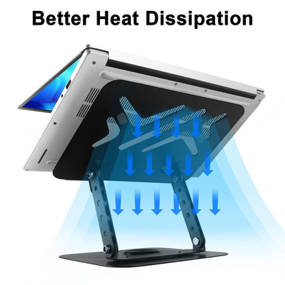 360 Rotating Laptop Stand for Desk, Portable Laptop Riser with Reinforced Support, Ergonomic PC Stand Height & Angle Adjustable
