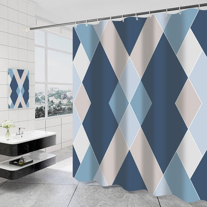 Lkw Ogechi Shower Curtain Waterproof Blue 200x200cm, Polyester Weighted Shower Curtains for Bathroom
