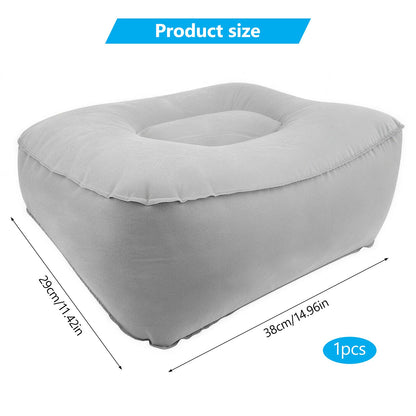 Inflatable Foot Rest for Plane, Pillow Travel Foot Cushion, Gray
