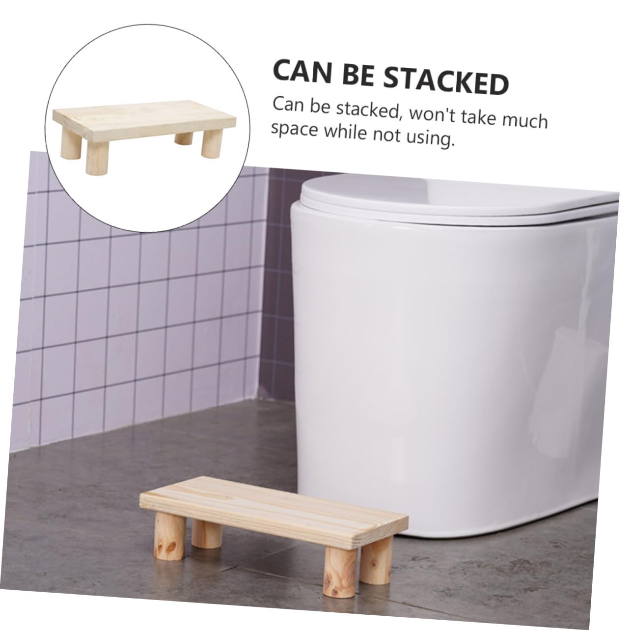 Abaodam Children Stool Wooden Step Stool Stackable Footstool for Kids Anti-Skid Sitting with Strong Load Bearing 11.81 X 5.51 X 2.95 in for Home Use