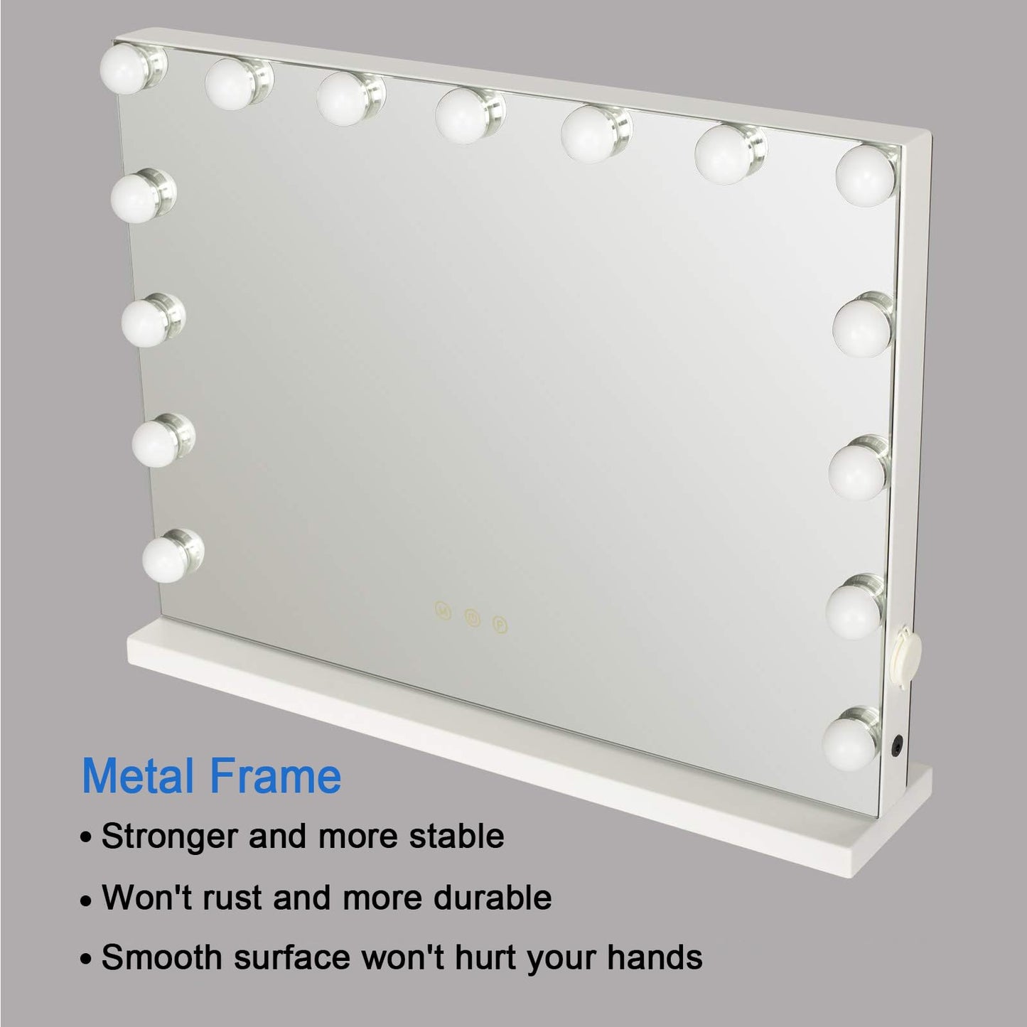 YOURLITE Hollywood Vanity Mirror with Lights, 5845cm Lighted Makeup Mirror with 15 Dimmable Led Bulbs, 3 Lighting Modes, Touch Screen Control,
