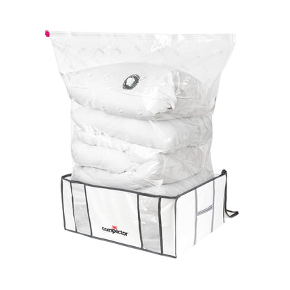 Compactor Set of 2 Space Saving Vacuum Storage Boxes, For Wardrobes, Bedrooms and Lofts, Clothes Organiser, Pillow, Bedding and Duvet Storage