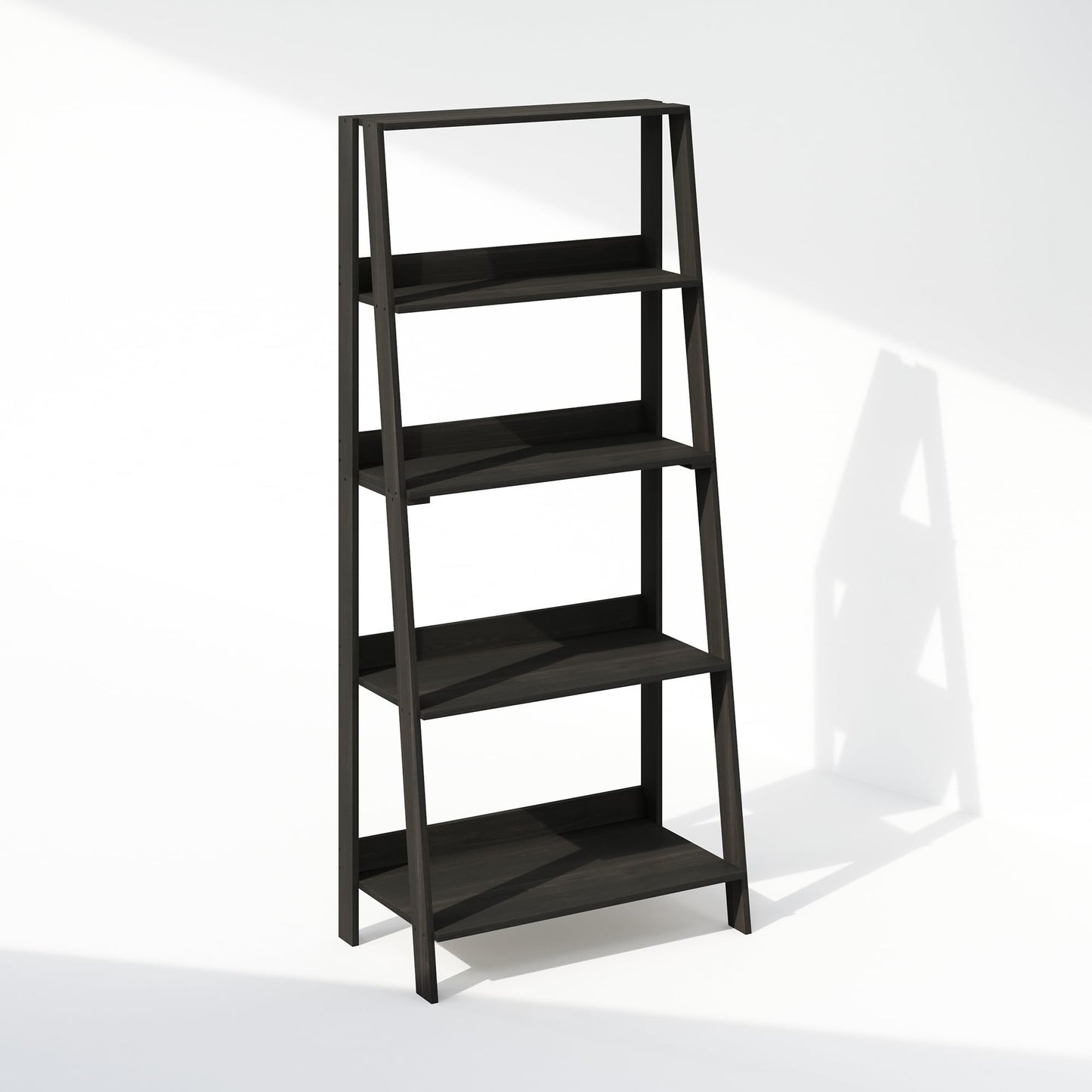 Furinno LADDER Shelf, 5-Tier Ladder Book Shelf, Bookcase, Storage Shelves, Storage Rack, for Organization and Storage, Living Room, Home Office