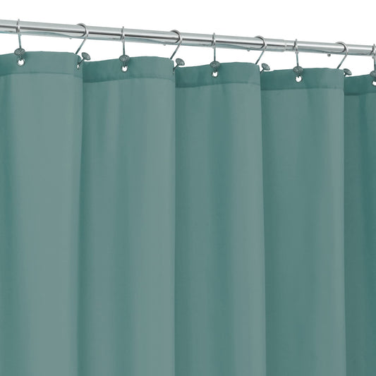 ALYVIA SPRING Teal Fabric Shower Curtain Liner Waterproof - Soft & Light-Weight Cloth Shower Liner with 3 Magnets, Hotel Quality & Machine Washable -