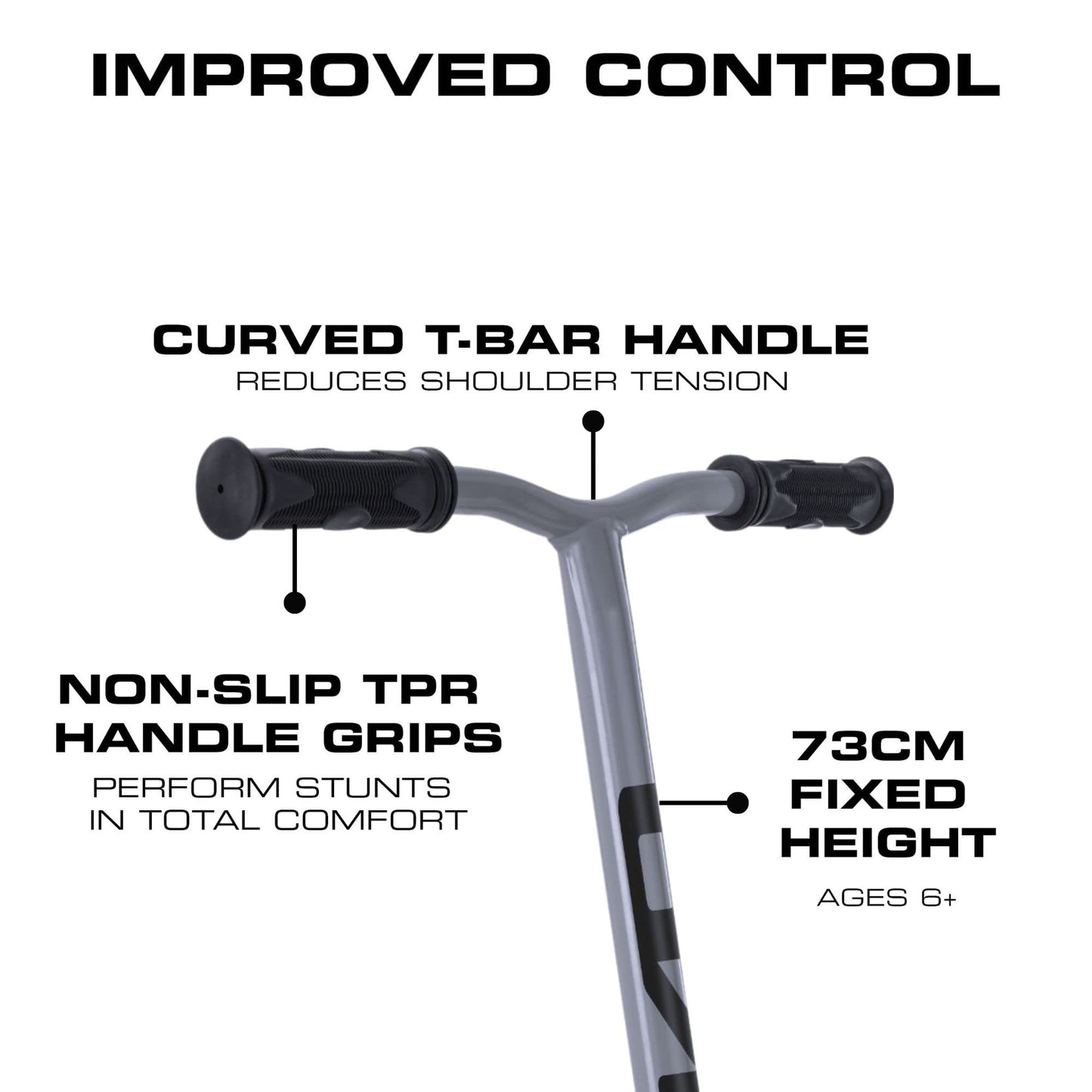 EVO Viper Stunt Scooter for Kids and Teens | Freestyle Trick Scooter with 360? Spin, TPR Handle Grips, Triple Bolt Clamp | Pro, Intermediate &