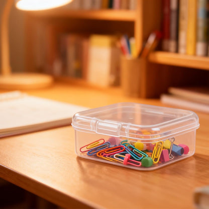 Hopzab 6 PCS Small Square Storage Boxes with Lids Mini Plastic Empty Containers for Storing Beads Pills Jewelry Game Pieces Craft and Other Small