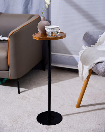 Benhurb Round Side Table Small Coffee Tables with Metal Base Sofa End Table Modern Corner Drink Table for Small Spaces Living Room Bedroom Office
