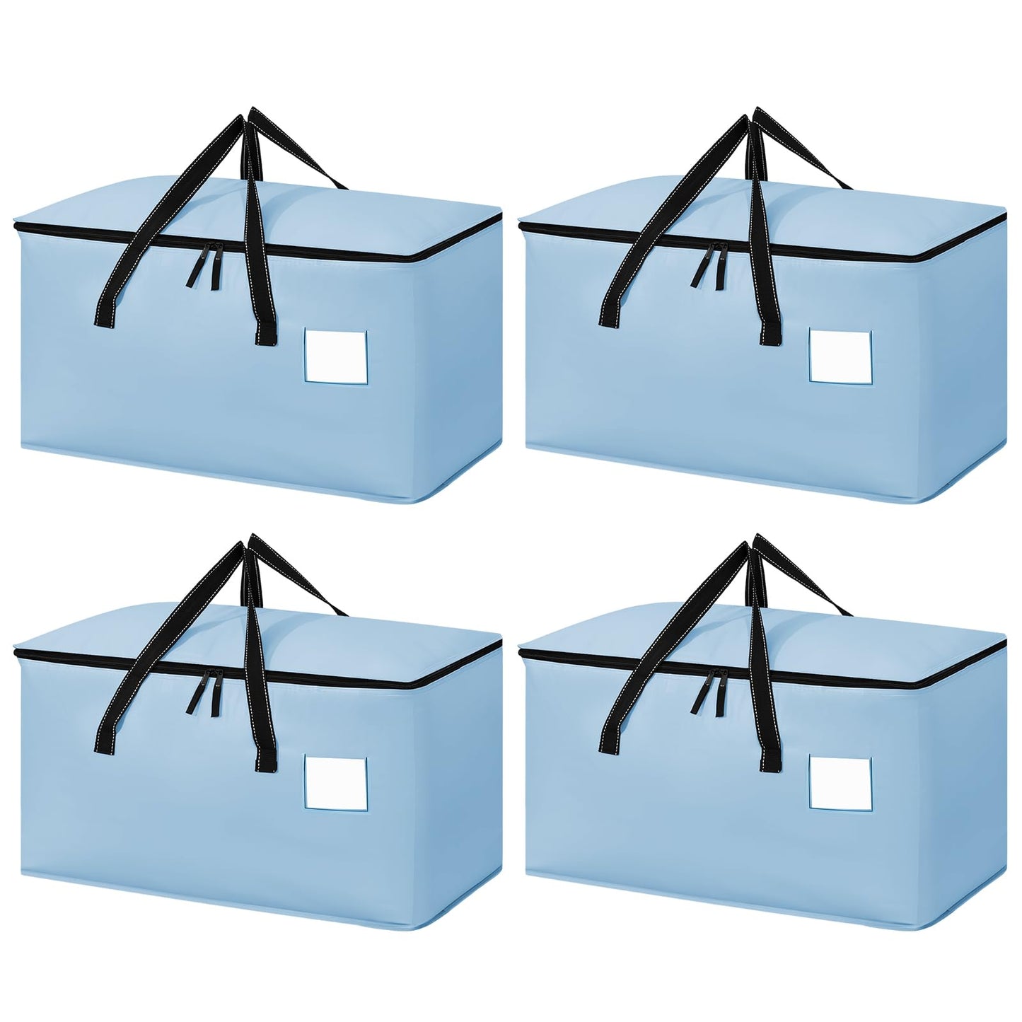 Dntorx 4 Pack 90L Moving Bags,Waterproof Moving Boxes with Zips,Light Blue