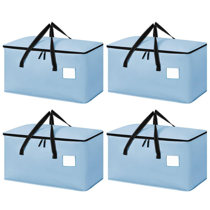 Dntorx 4 Pack 90L Moving Bags,Waterproof Moving Boxes with Zips,Light Blue