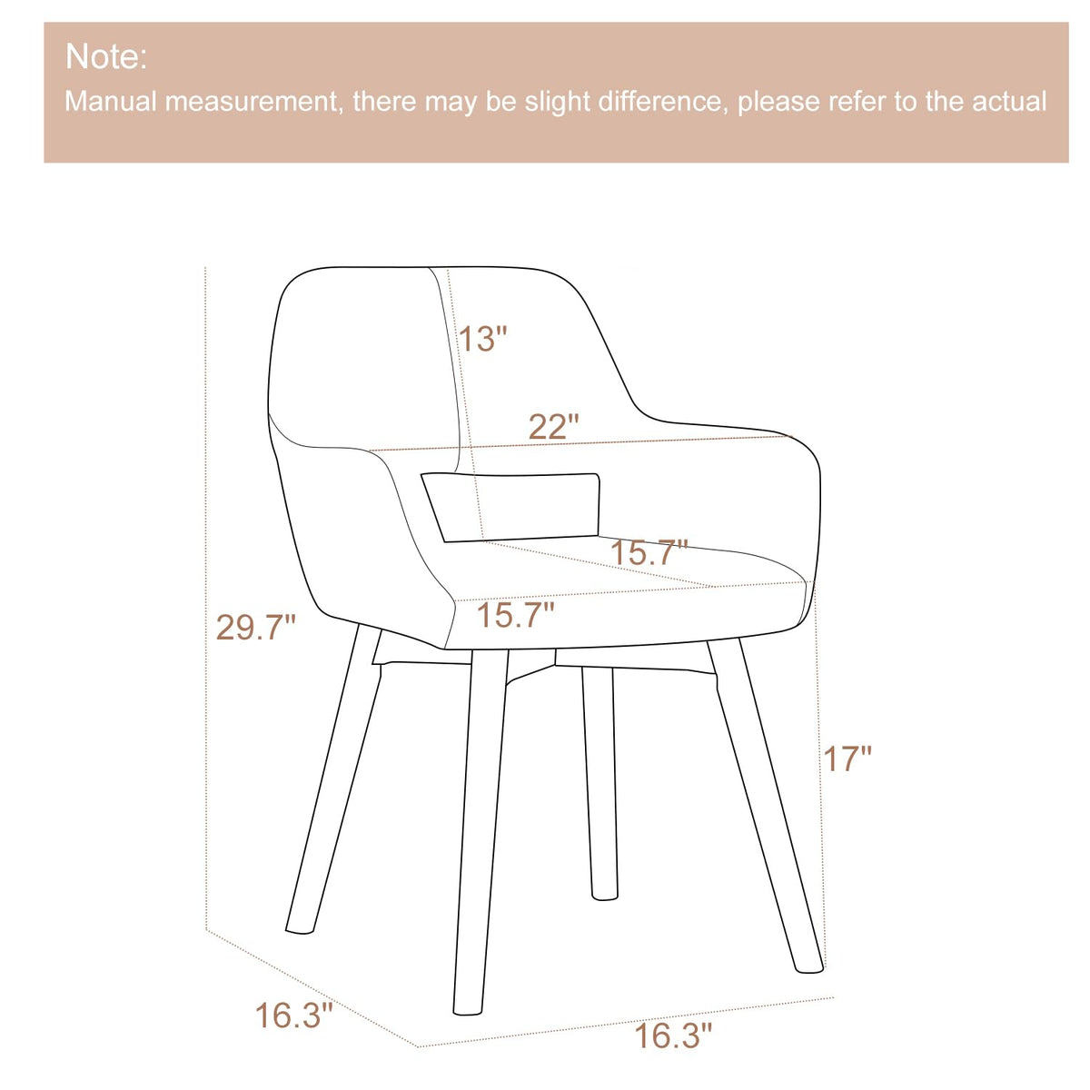 YEEFY Desk Chair No Wheels Vanity Chair Comfy Accent Chair for Living Dining Room Bedroom Home Office Mid Century Modern Upholstered Armchair with