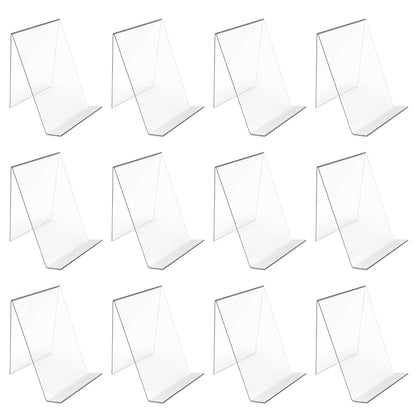 CheurYae 6Pcs Clear Acrylic Book Stand,Transparent Book Display Stand,Clear Book Holder for Books,Phones,Notebooks, Artworks