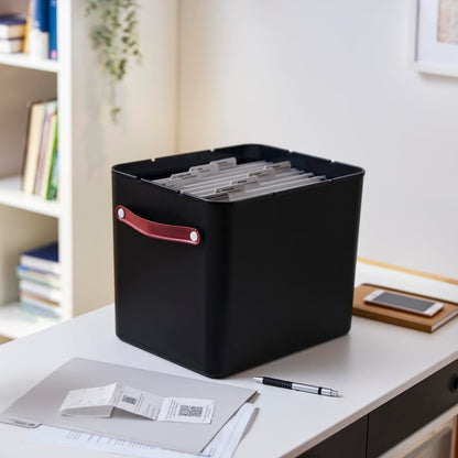 Rotho MyPaper Archive box document organiser. MY PAPER Plus, Plastic (PP) BPA-free, black, (40.0 x 29.2 x 29.8 cm)