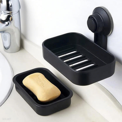 Suction Soap Dish for Bathroom, Shower Soap Bar Holder Tray with Drainage