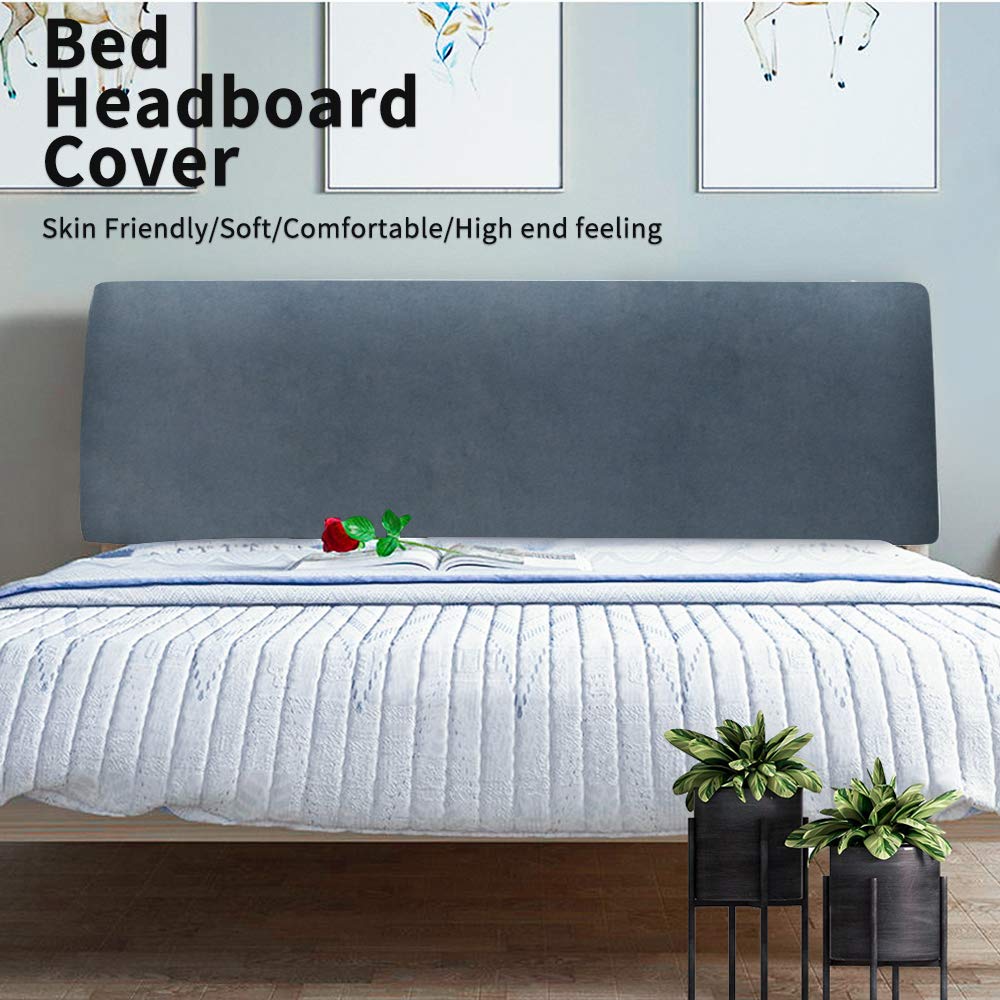 DUJUIKE Headboard Slipcover for King Bed, Stretch Bed Headboard Cover, Dustproof Protector Cover for Linen Tufted Upholstered